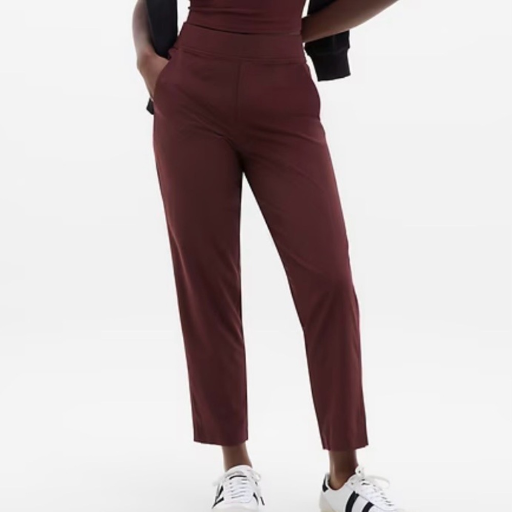 Athleta Brooklyn Mid-Rise Ankle pant, maroon, 6